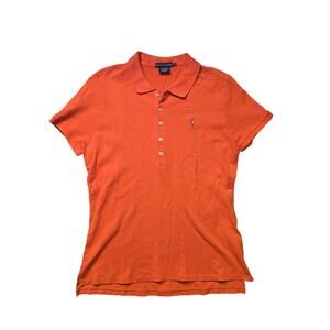 Ralph Lauren Polo Shirt Women’s XL Orange Slim Fit Stretch